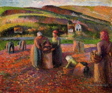 récolte de pommes de terre 1893 Camille Pissarro Peinture à l'huile